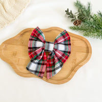 Merry & Bright Plaid Flannel Sailor Bow