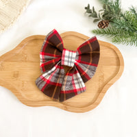 Woodland Plaid Flannel Sailor Bow