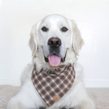 Mocha Plaid Flannel Bandana