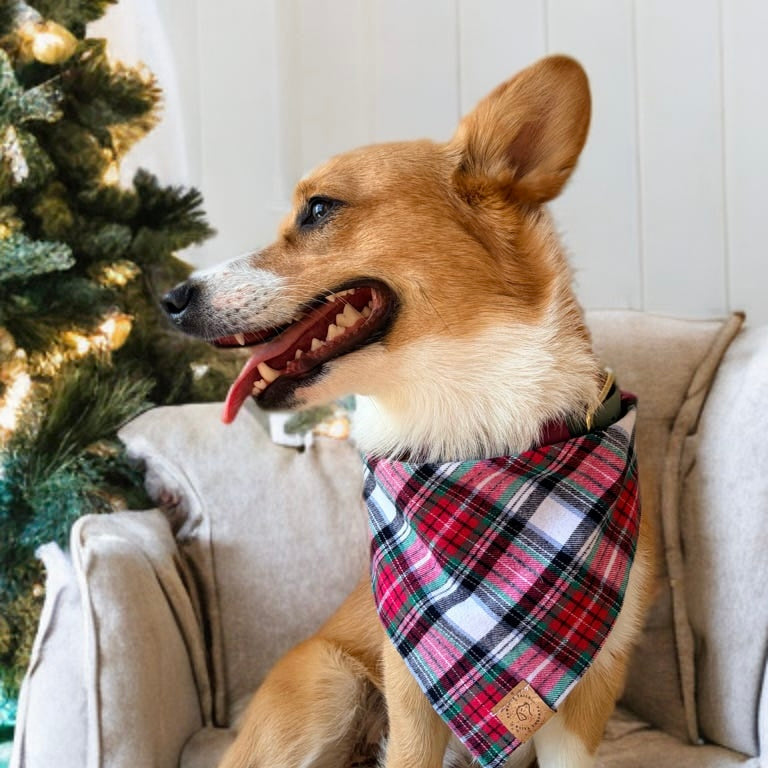 Merry & Bright Plaid Flannel Bandana