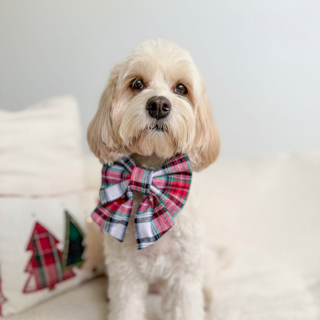Merry & Bright Plaid Flannel Sailor Bow