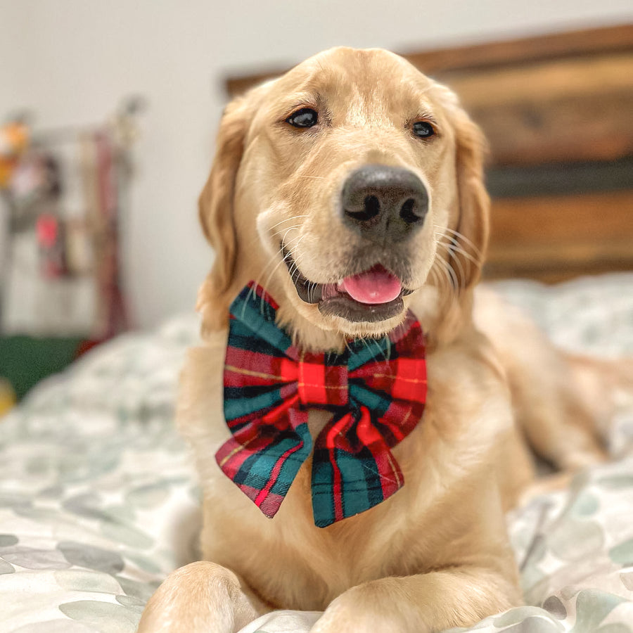 Happy Holidays Flannel Sailor Bow