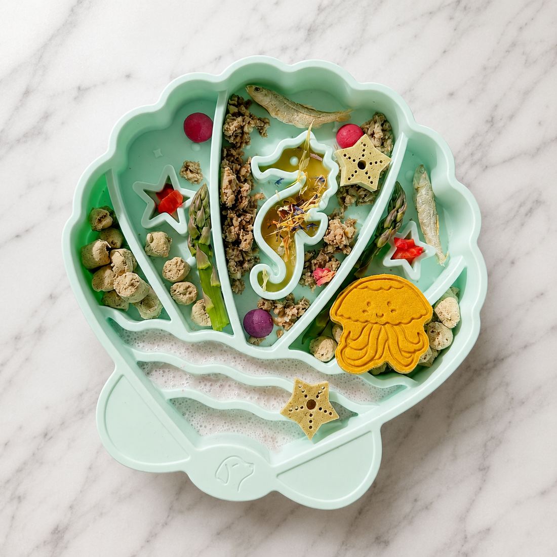 Seashell Slow Feeder Bowl | Seafoam