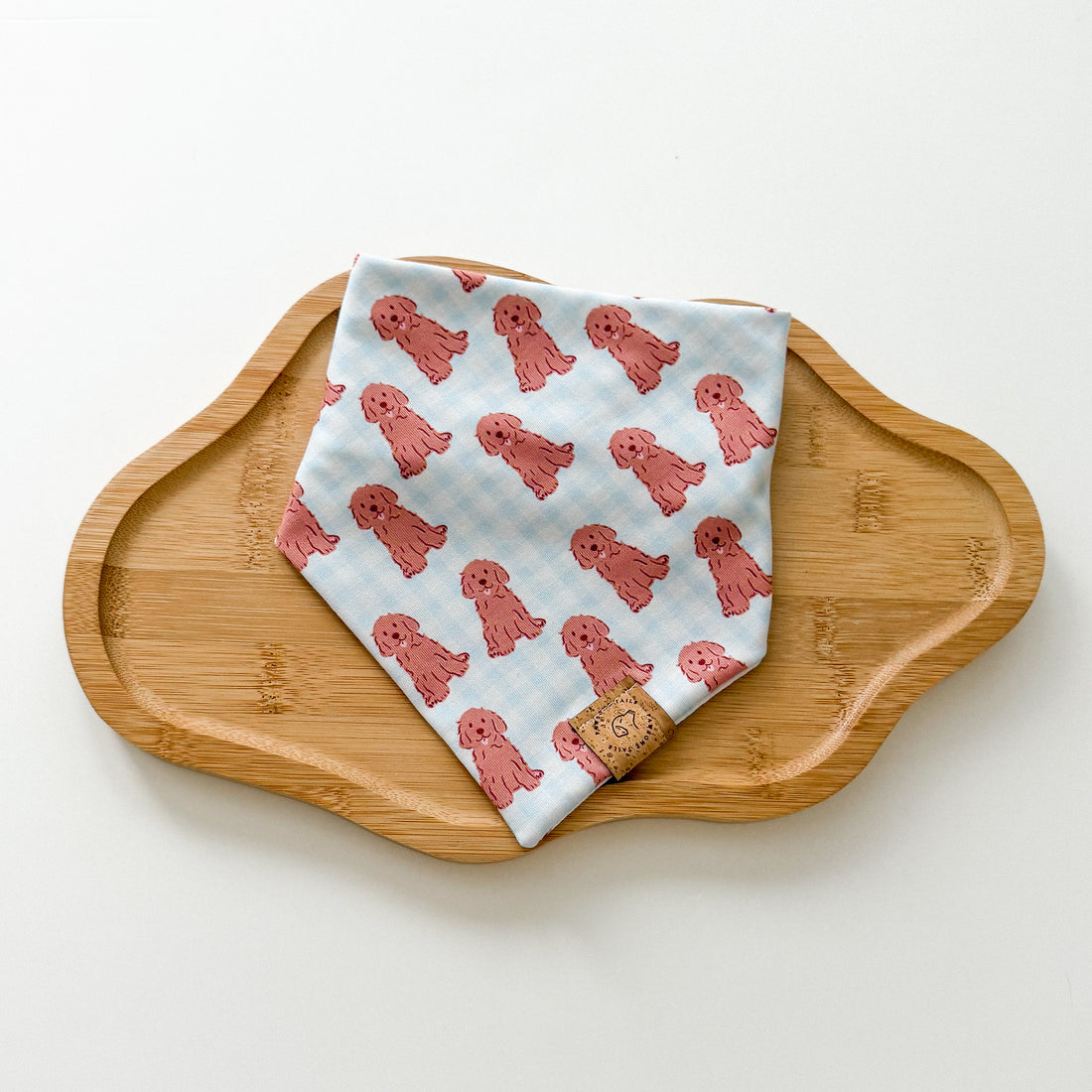 Blue Gingham Doodle Bandana