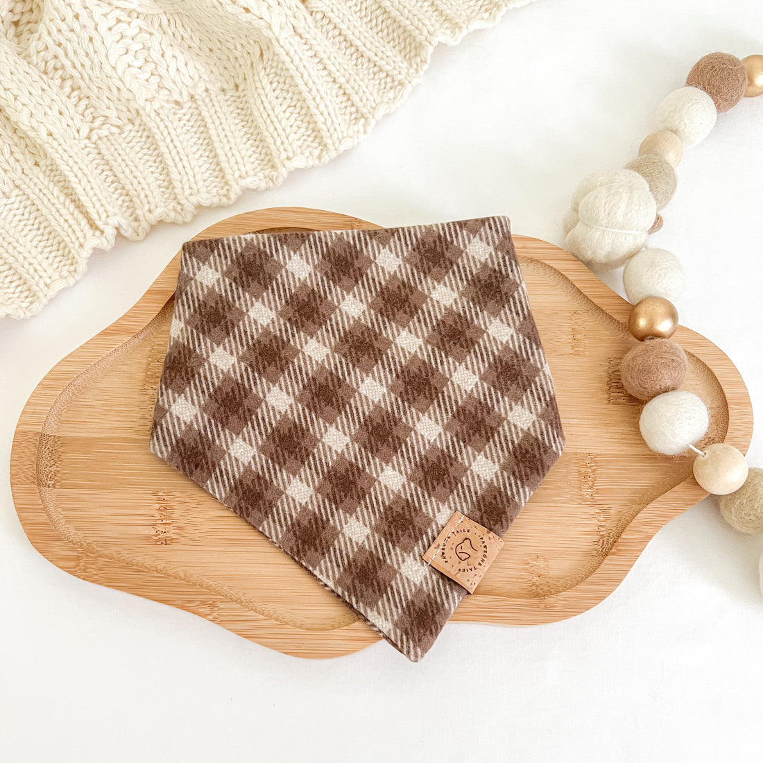 Mocha Plaid Flannel Bandana