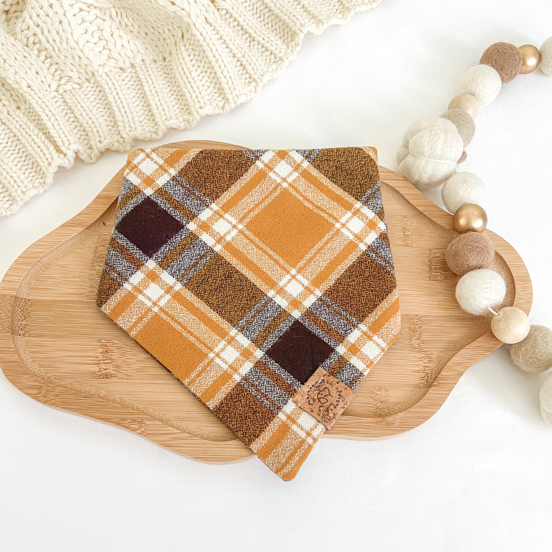 Honey Plaid Flannel Bandana