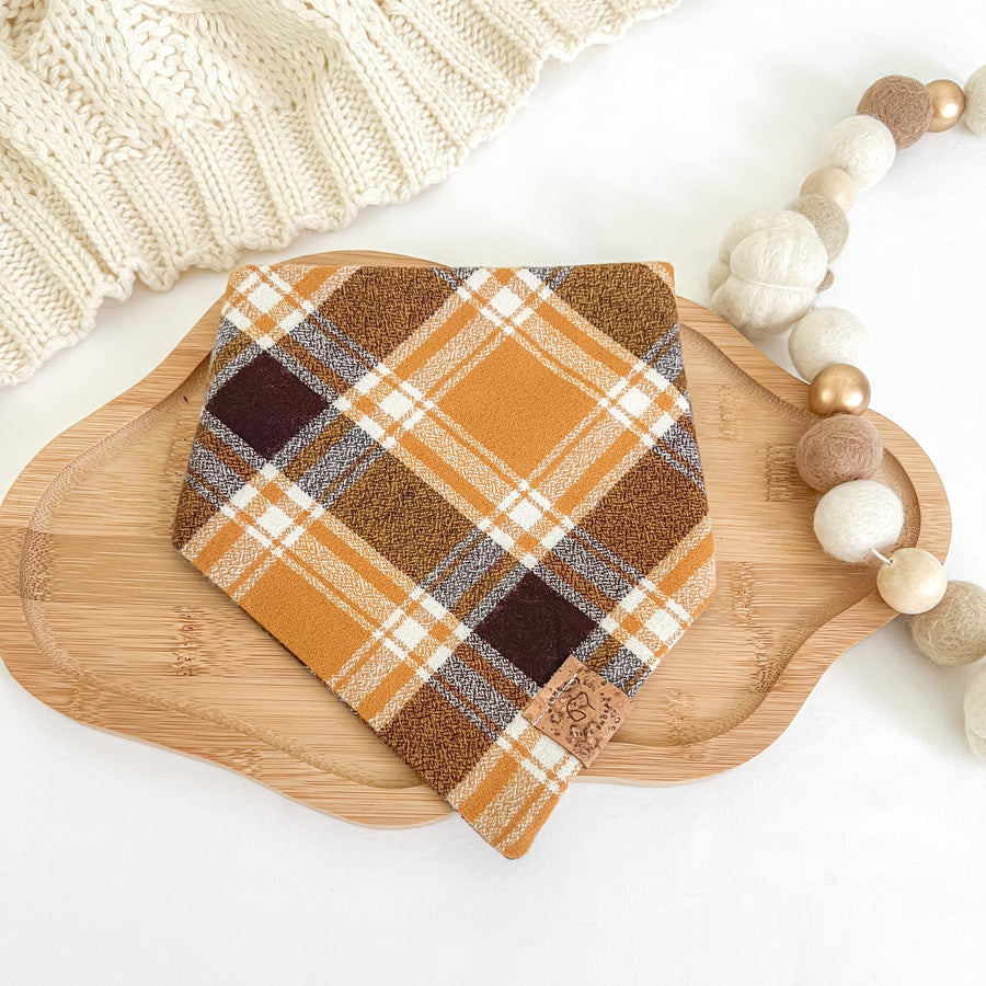 Honey Plaid Flannel Bandana