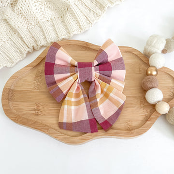 Wildberry Plaid Sailor Bow