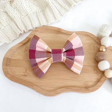 Wildberry Plaid Bow Tie