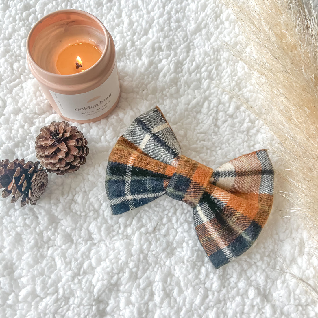 Warm Walnut Flannel Bow Tie