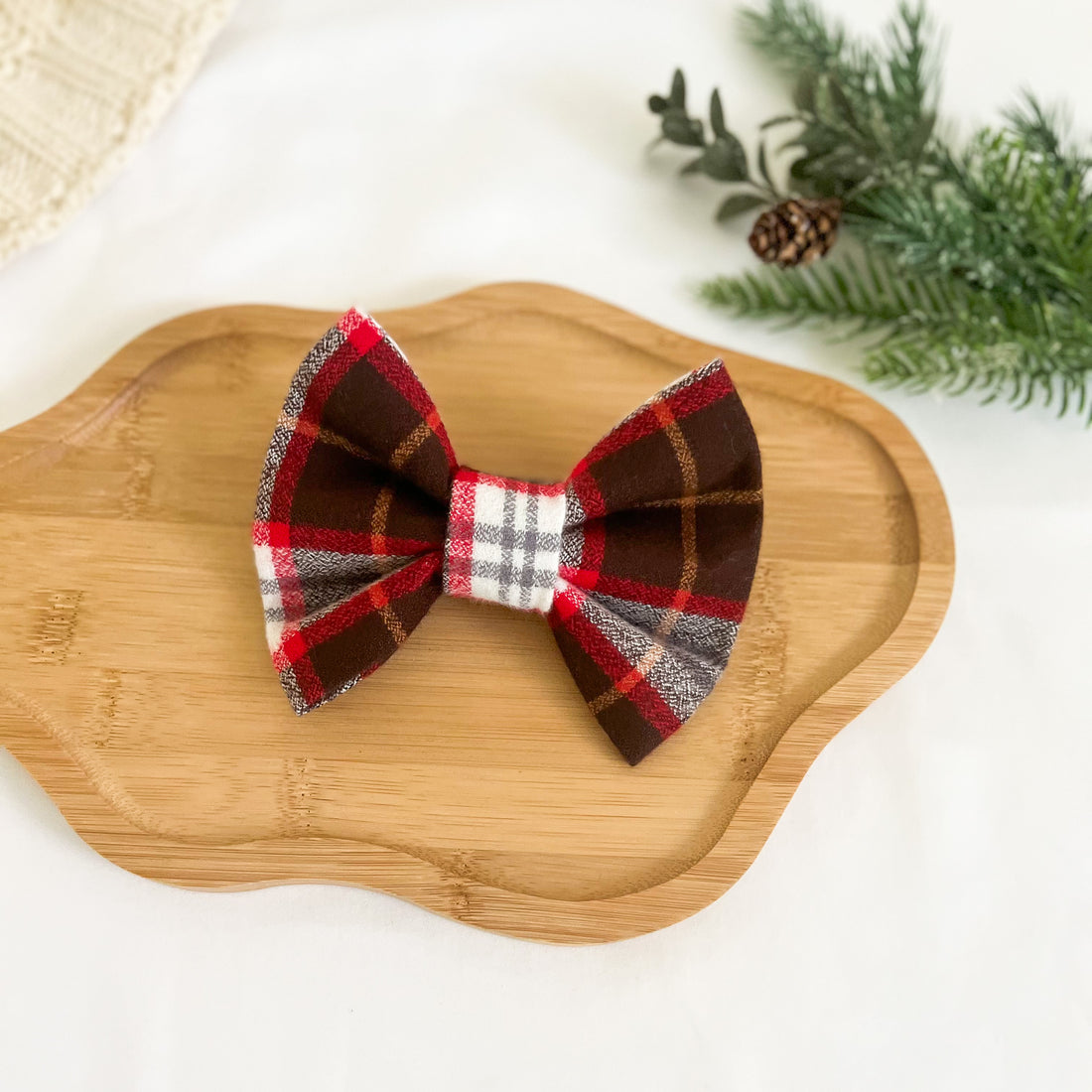 Woodland Plaid Flannel Bow Tie