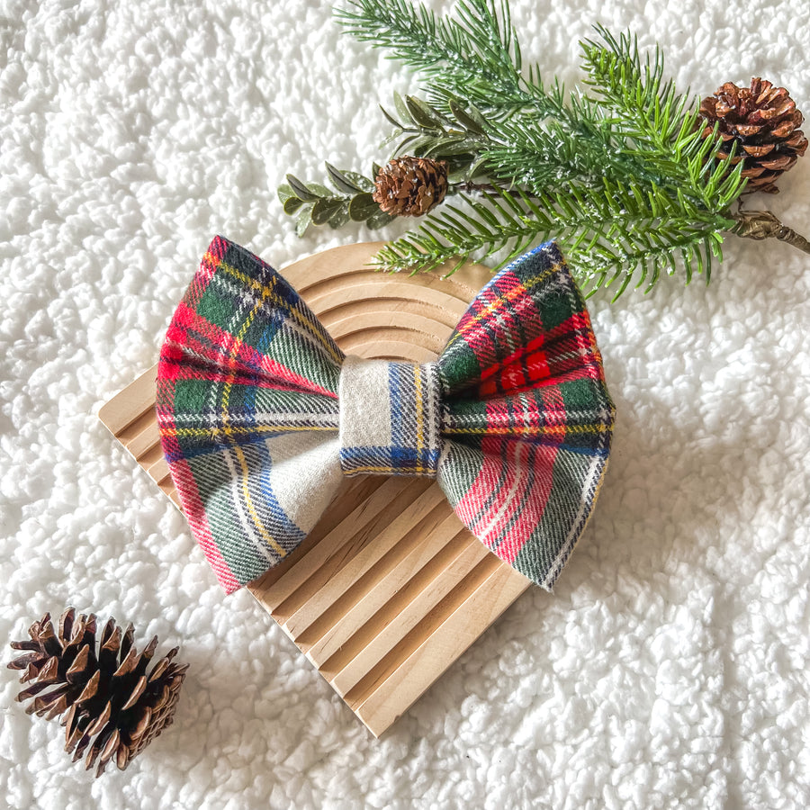 Merry and Joyful Flannel Bow Tie