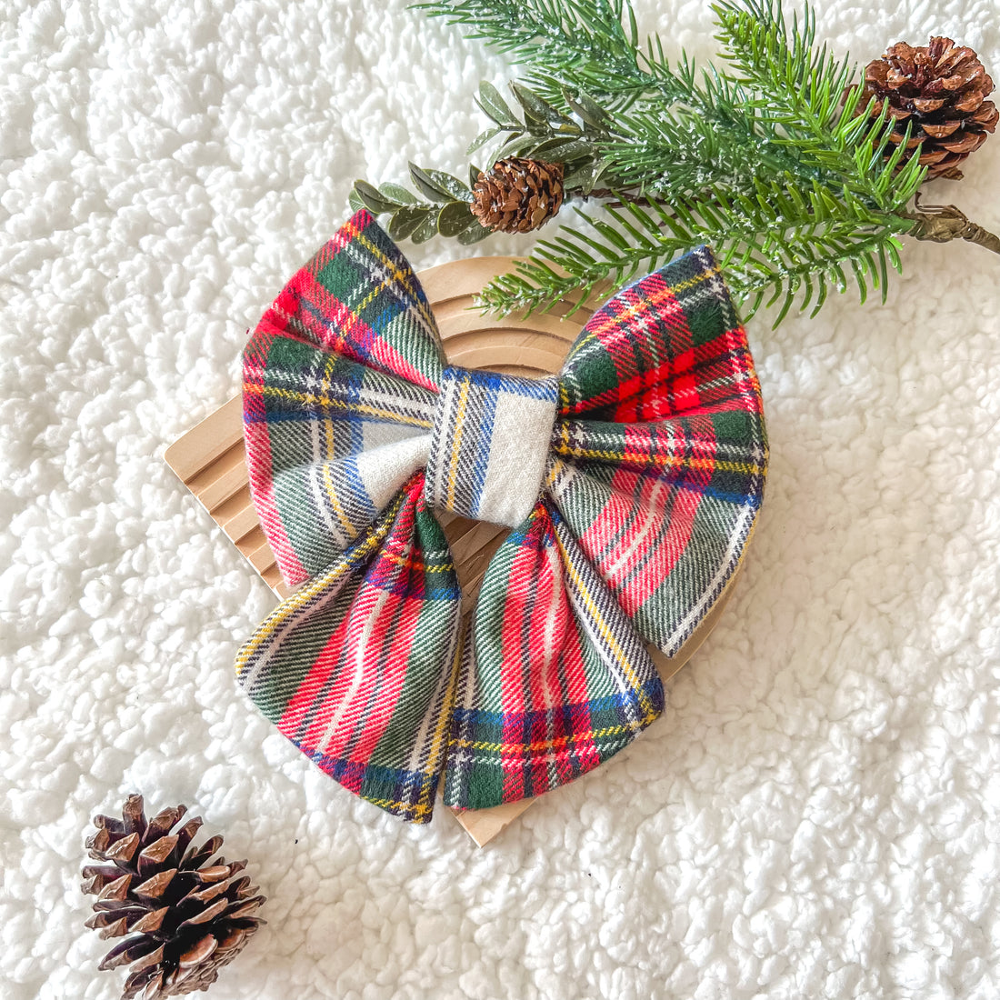Merry and Joyful Flannel Sailor Bow