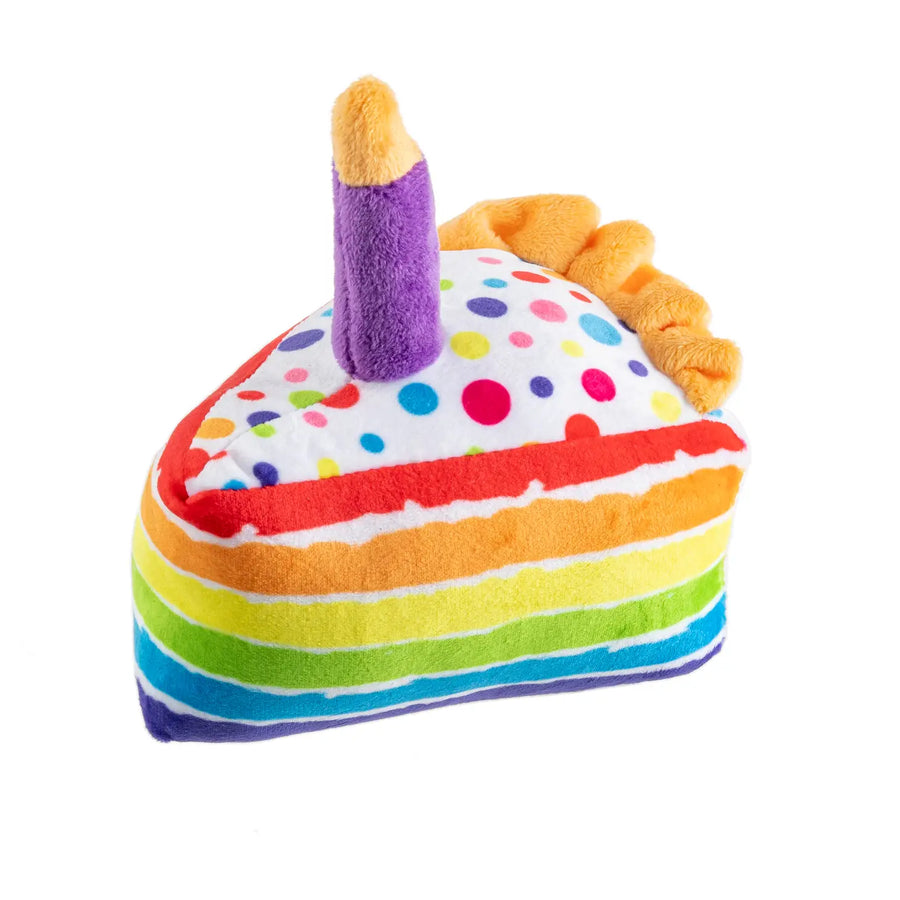 Birthday Cake Slice Squeaker Dog Toy